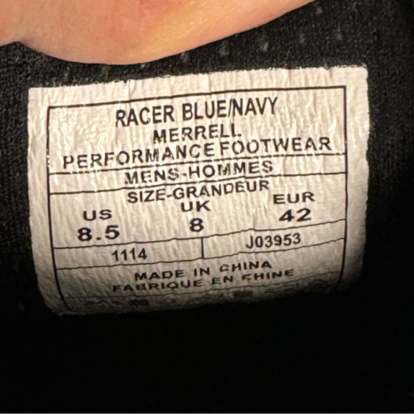 Merrell Mens Blue Performance Sneakers sz 8.5 - Picture 8 of 8